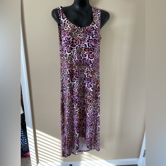 Pink Leopard Print Maxi Dress. Size M. - Picture 1 of 5